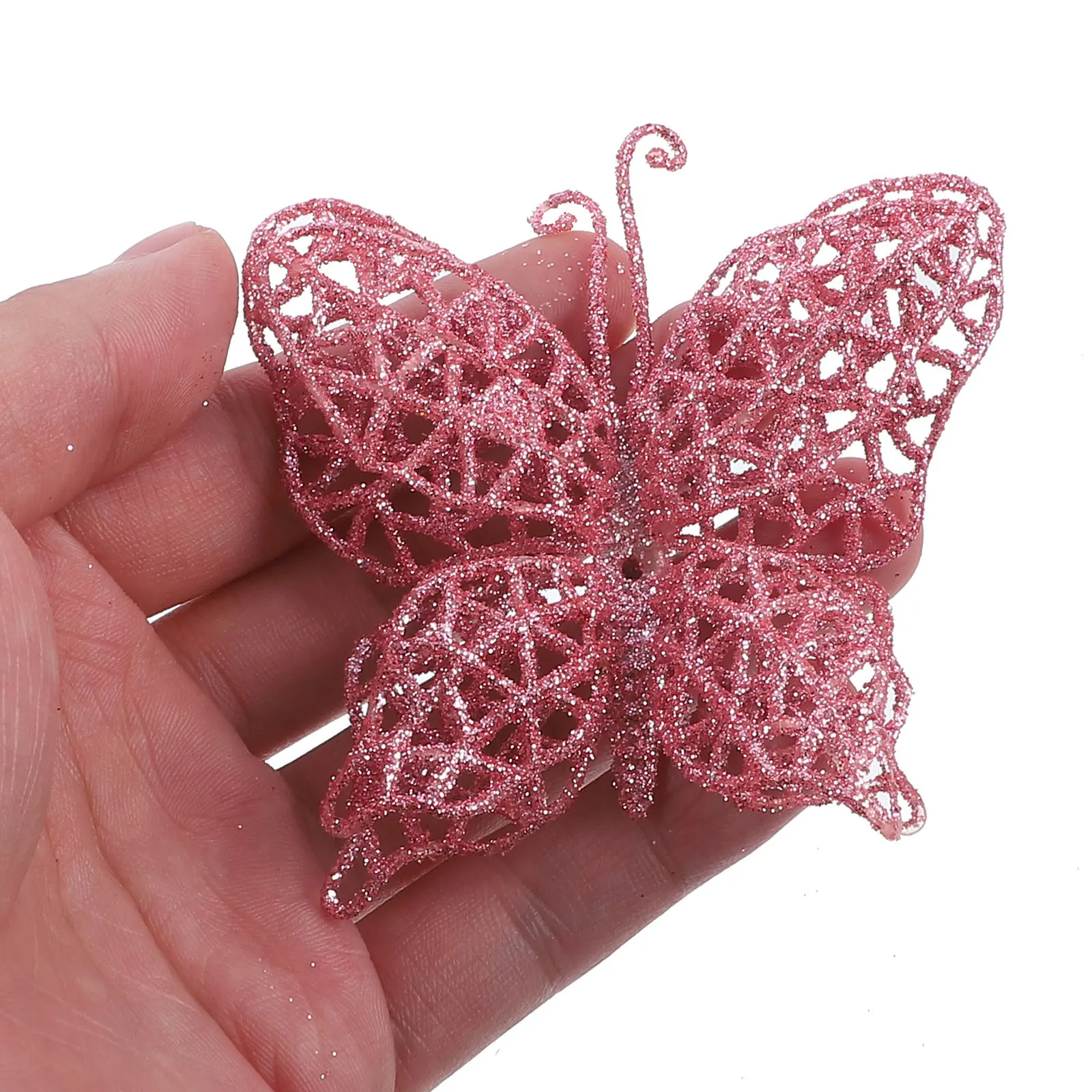 

36Pcs Christmas Glitter Butterflies Hollow DIY Tree Ornaments Wreath Decor Xmas Party Decorations Christmas Ornaments