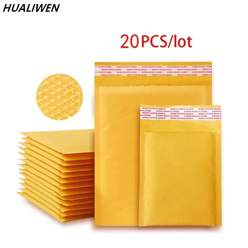 20 יחידות / הרבה נייר קראפט מעטפות בועות שקיות מפרטים שונים מעטפות דואר מרופדות עם שקית דואר בועות