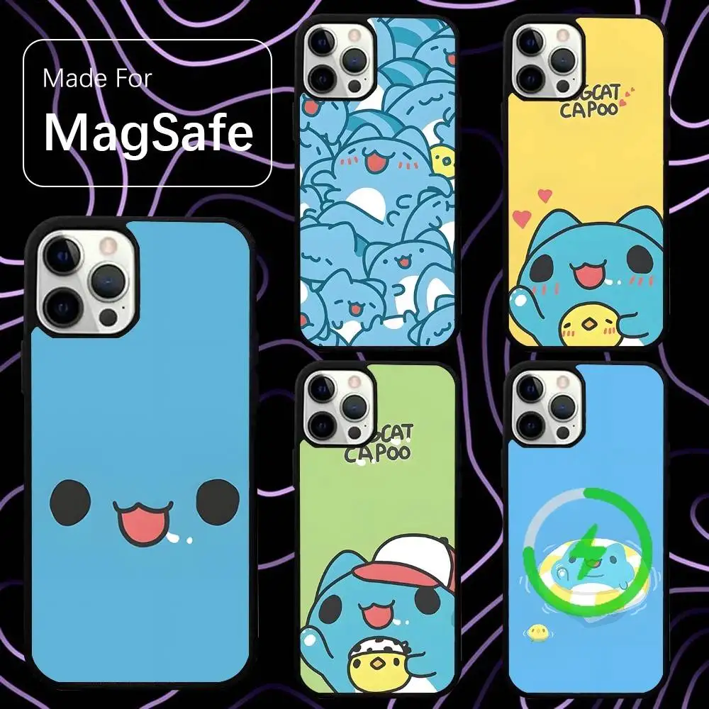 

B-Bugcat Capoo Cute Phone Case For iPhone 16,15,14,13,12,11,Pro,Max,Plus,Mini,SE New Magsafe Magnetic Wireless Charging