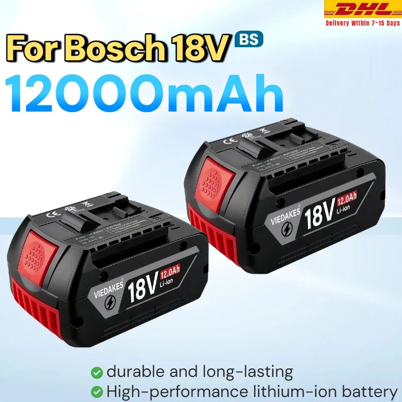 

18V Power Tool Battery 8.0Ah 10.0Ah 12.0Ah Fit For Bosch BAT618 GWS180 GDR215 GDS400 DSR185 Professional
