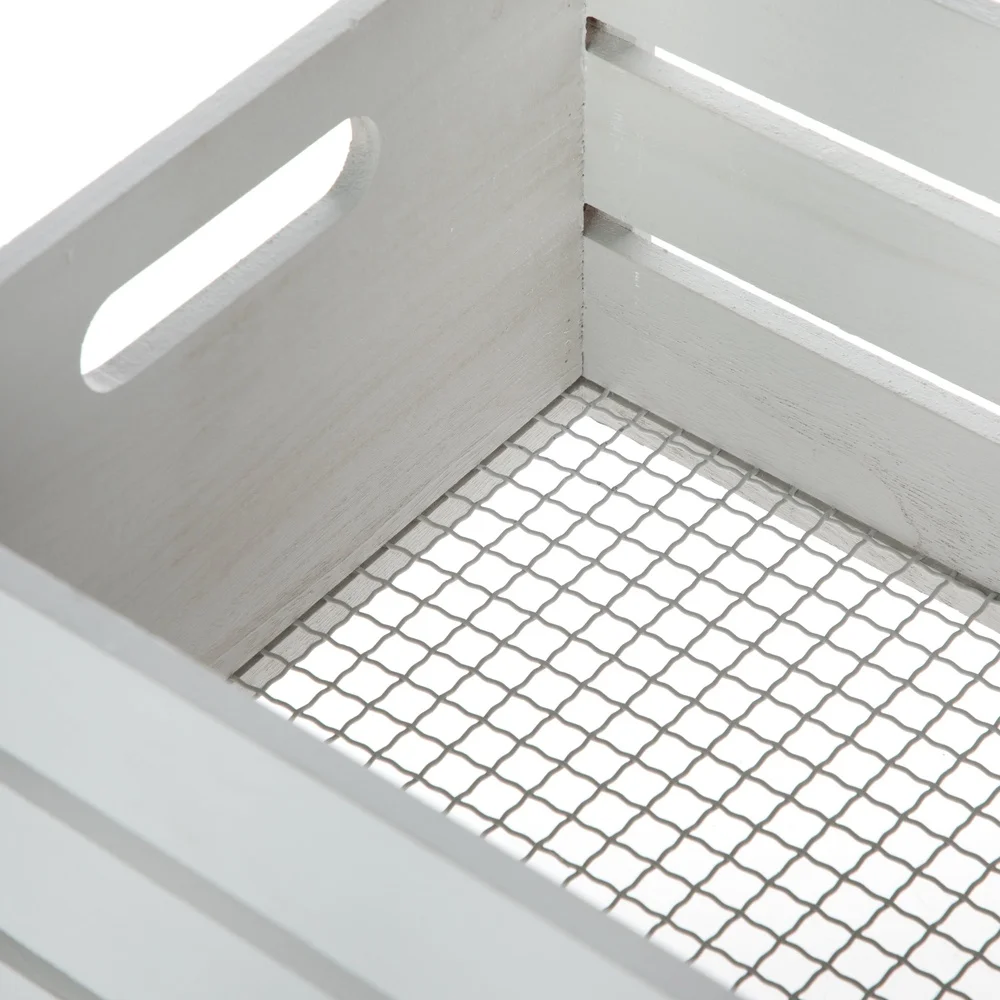 مجموعة سلة تخزين سلكية من الخشب الرمادي مكونة من قطعتين مع مقابض مقطوعة لتنظيم المنزل وتخزين العناصر الصغيرة