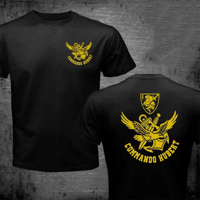 Summer T Shirts French Special Forces Marines Combat Swimmer Frogmen Commando Hubert Marine T-Shirt Double Side Printing T-Shirt