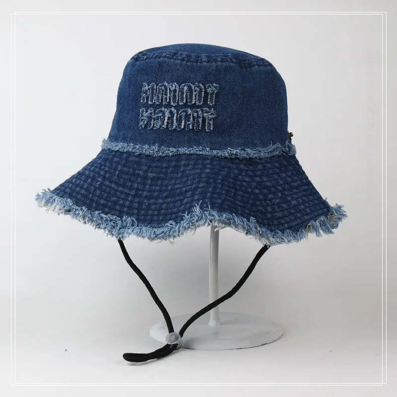 Rough Denim Fashion Climbing Hat Women Spring and Summer New Student Travel Visor Beach Big Eaves Hat Women