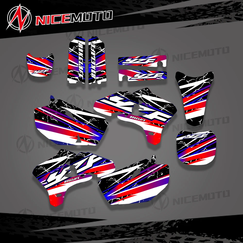 

For Yamaha YZ250F YZ450F 2003 2004 2005 YZ 250F 450F YZF 250 450 Motorcycle Graphics Background Decals Sticker Customize