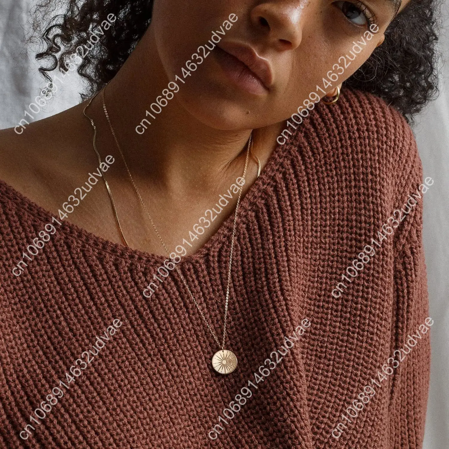 Золотое ожерелье для женщин - 14-каратное позолоченное изящное итальянское рог, звезда Давида, бабочка, солнце, лотос, волейбол, бейсбол, ковбой