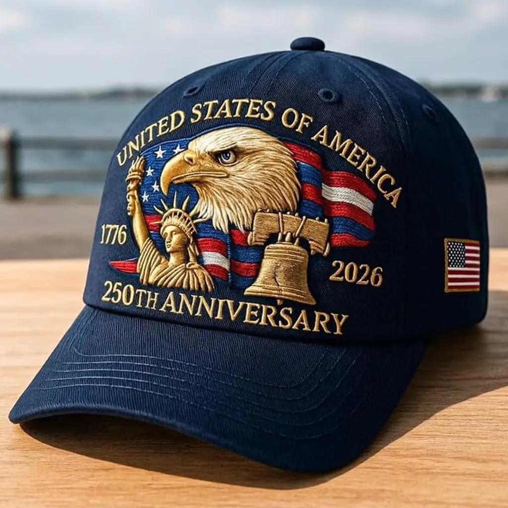Eagle – Cappello del 250° anniversario degli Stati Uniti, berretto da baseball regolabile con ricamo dell'aquila calva, berretto patriottico retrò per uomo donna