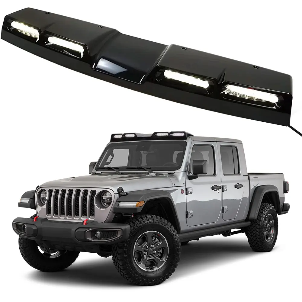 Roof Lights Lamp Bar LED Bar DRL Spoiler Running Off-Road Driving Light Fitts for Jeep Gladiator JT 2019-2024 2025
