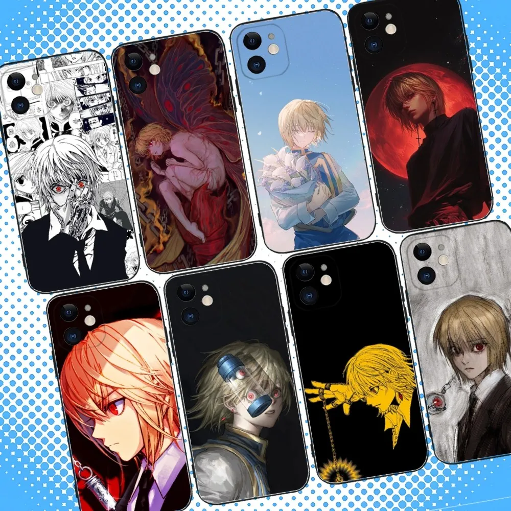 

Hunter X Hunter Kurapika Phone Case For iPhone 16,15,14,13,12,11,Pro,Max,Plus,X,XS,XR,SE,8,7,Mini,Soft Silicone Black Case