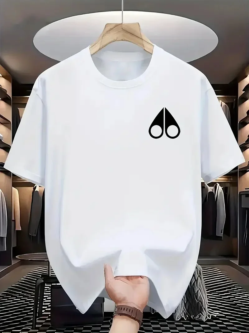 T-shirt de sport à manches courtes pour homme, coupe ample, en pur coton, pour un usage décontracté.