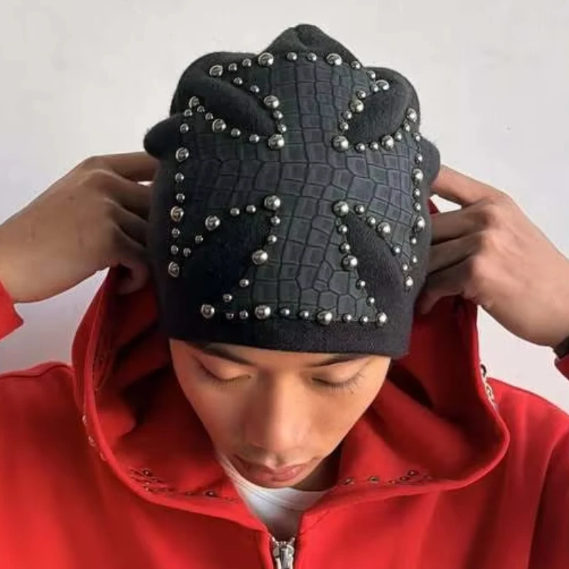 Harajuku Trendy Dome Knitted Hat 2026 Fashion Street Hip Hop Punk High Street Autumn Personalized Design Stylish Ins Clothing