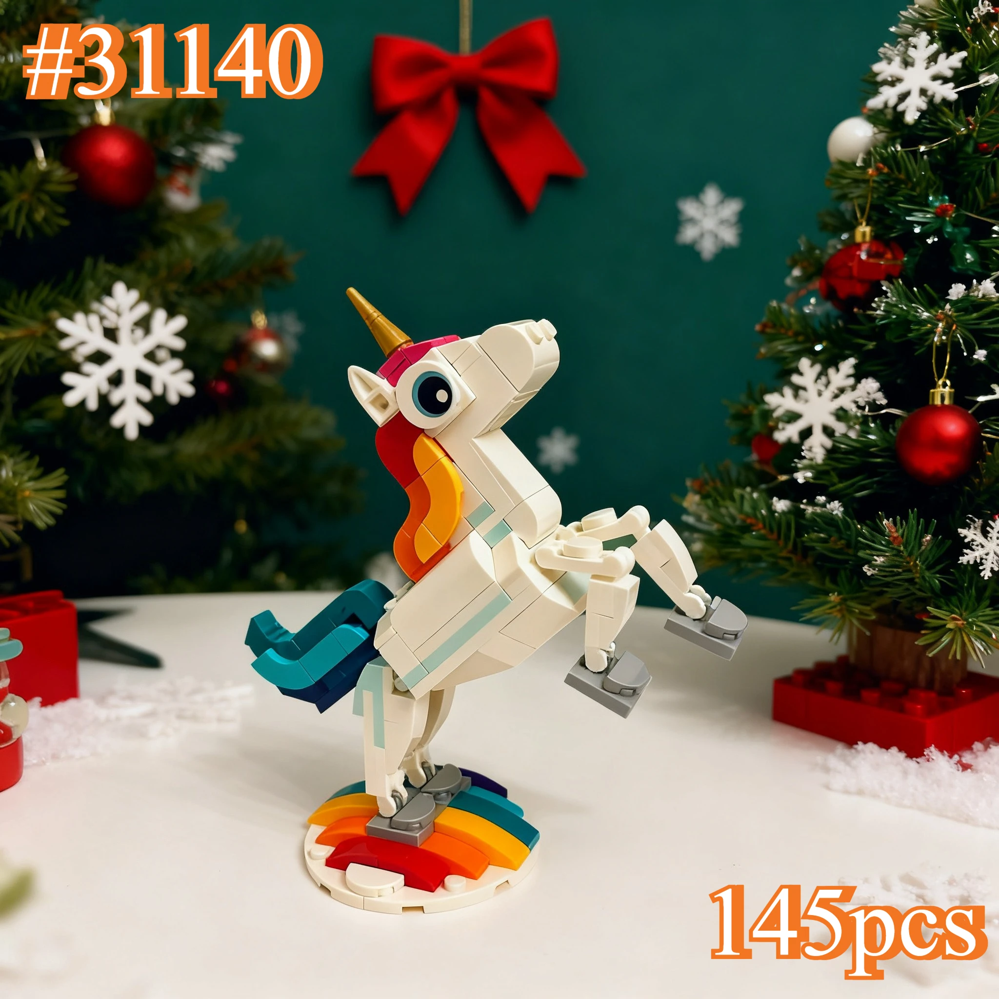 تصميم يونيكورن 3 في 1 31140 ملحقات محيطية متوافقة مع جزيئات ليغو مناسبة لهدايا عيد الميلاد 145 قطعة #1