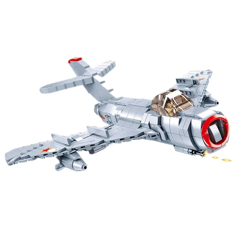 

Sluban Military MiG 15 Aircraft Fighter Building Blocks Kids DIY Educational Plane Bricks Toys Model Christmas Gift For Boys