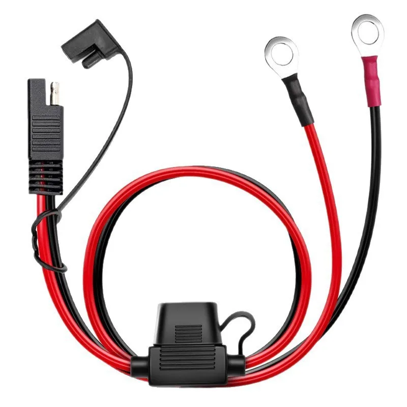 كابل تمديد 16AWG SAE عالي التحمل مع أطراف حلقية M8 - مثالي لجزازة العشب وعربة الجولف وبطاريات التخزين بالطاقة الشمسية