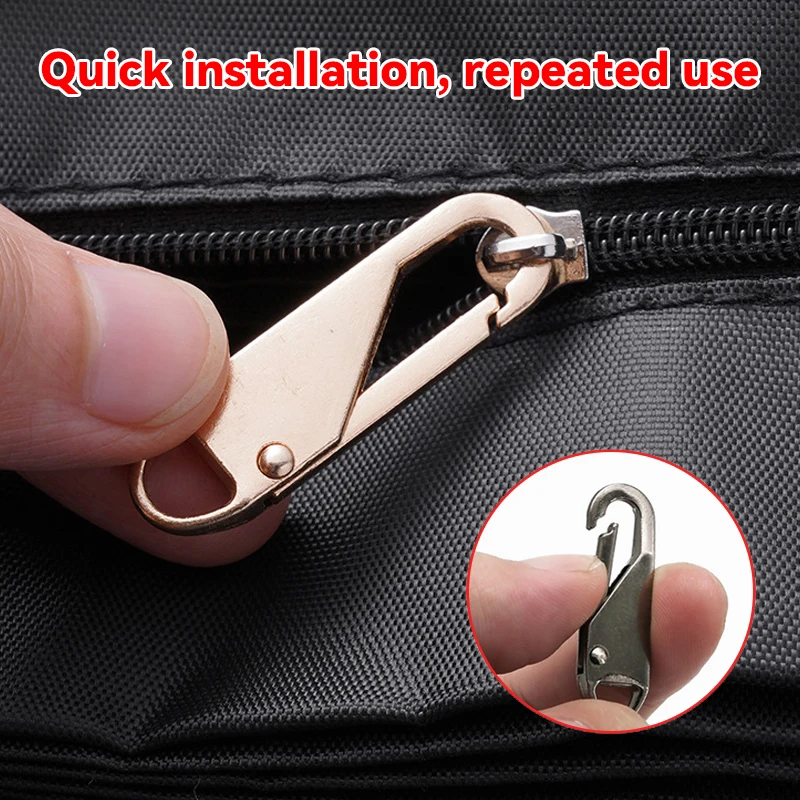 

10Pcs Zipper Slider Puller Instant Zipper Repair Bag Replacement Bad Buckle Travel Bag Suitcase Zipper Head DIY Sewing Craft