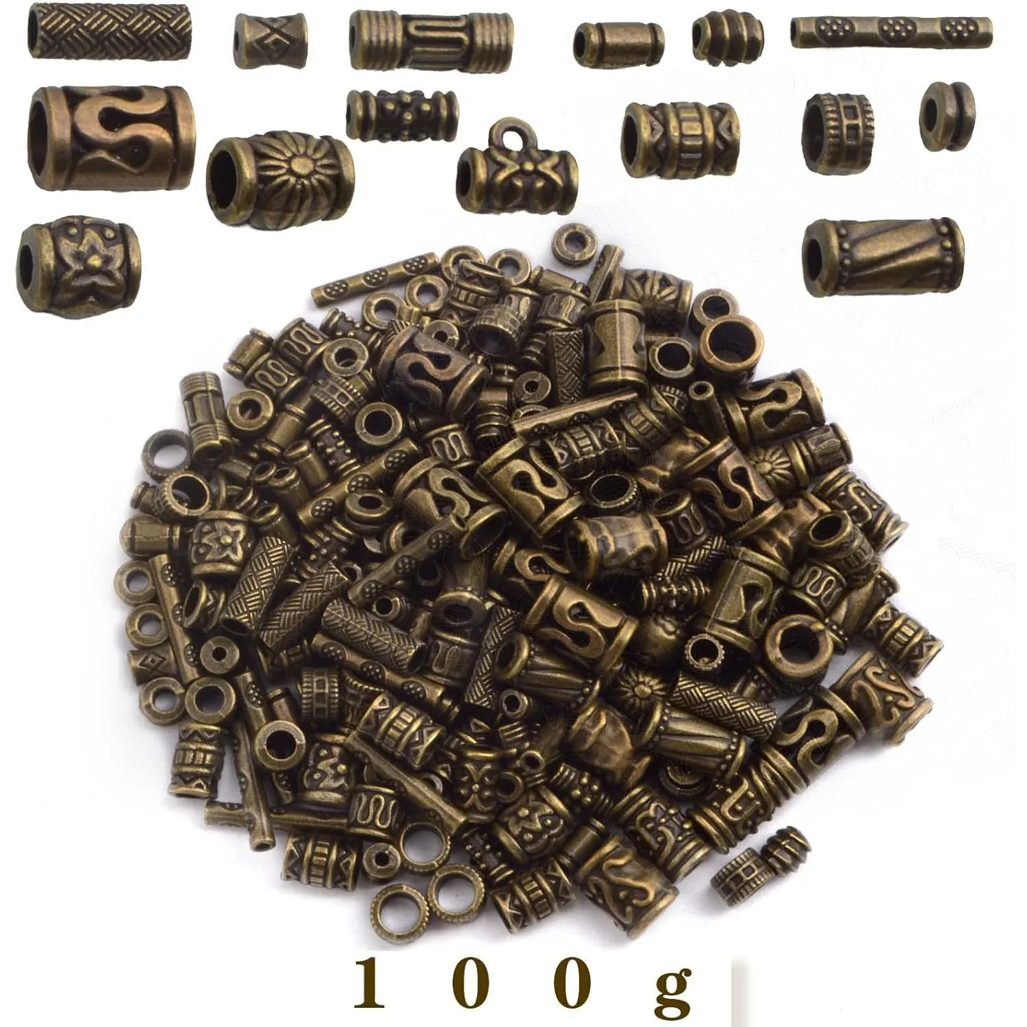 

100 Gram Column Spacer Beads Barrel Tube Bar Loose Charm Beads Jewelry Findings Accessories for DIY Bracelet Necklace