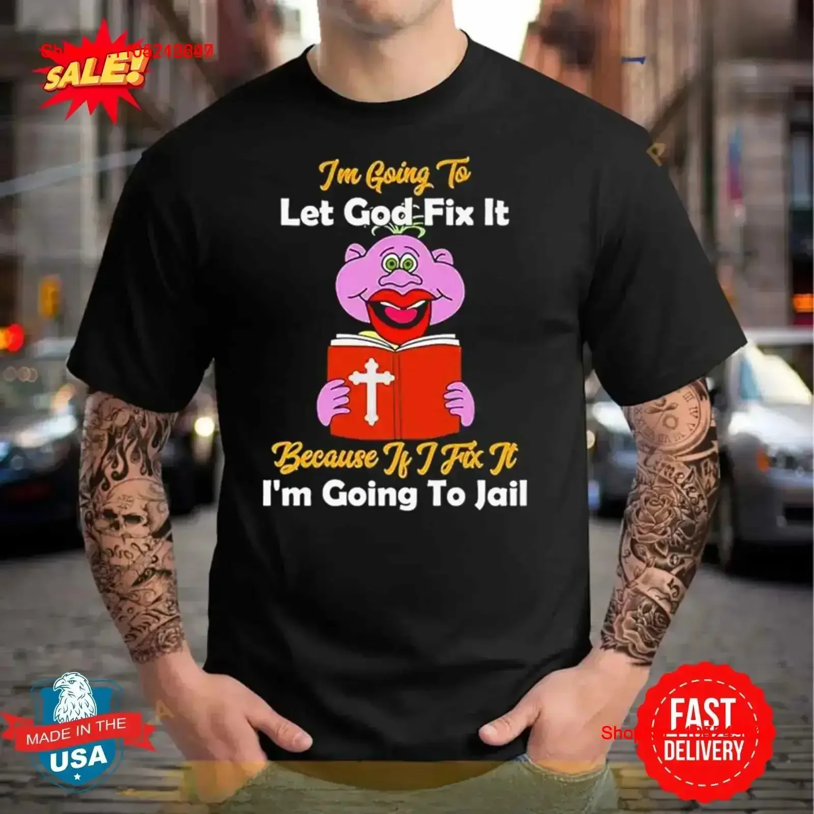 Peanut Jeff Dunham I M Going To Let God Fix It Because If T Shirt vintage Washed designer clothes Versatile Casual fashion