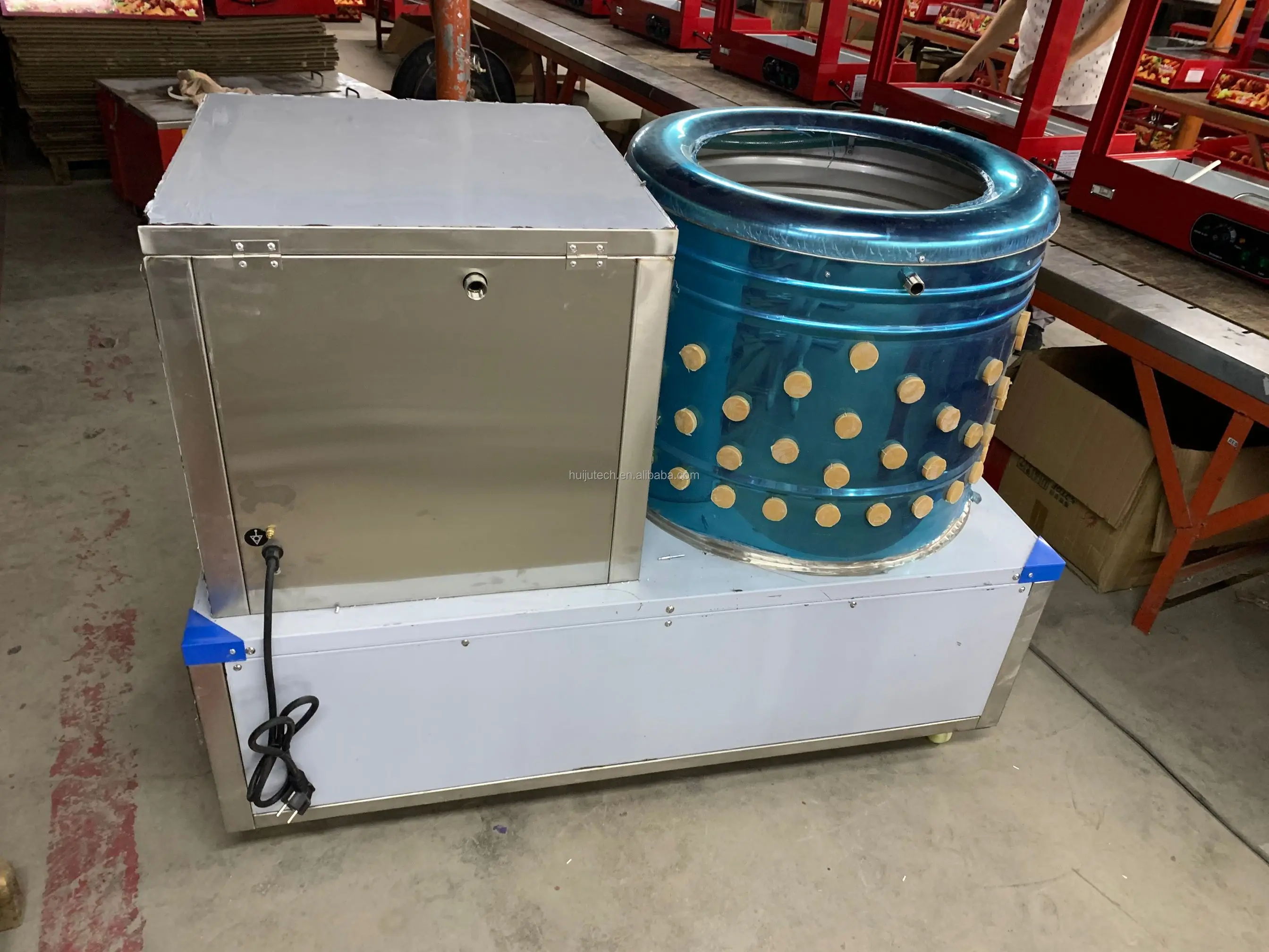 Capaciteit 16-18 Kg/batch 201ss Slachten Kip Plucker en Scalder Gecombineerde Machine/Gevogelte Haar Veer Machine HJ-60B