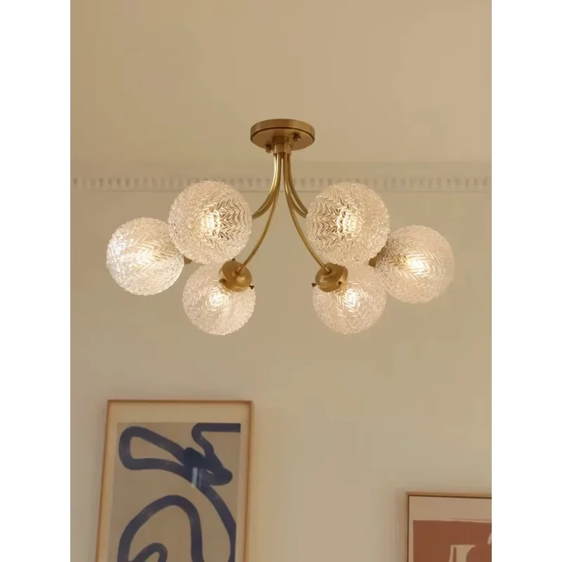 

MandosBor American light luxury bedroom ceiling lamp modern Nordic living room dining room study glass ball ceiling light
