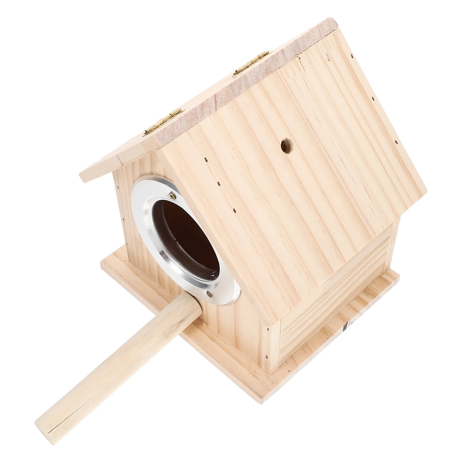 

Wooden Breeding Box For Birds House-Shaped Nest Cage Wood Craft Outdoor Garden Decoration Small Birdhouse Hanging Tree