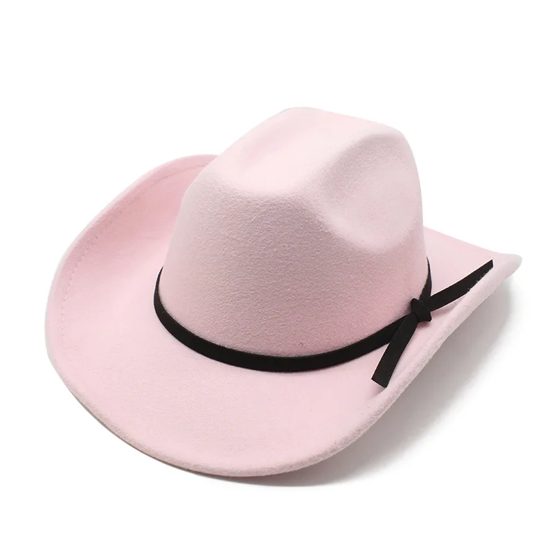 Aliexpress Cross-border New Arrival Western Cowboy Hat Woolen Hat Broad-brimmed Hat Ethnic Minority Style Fedora Hat