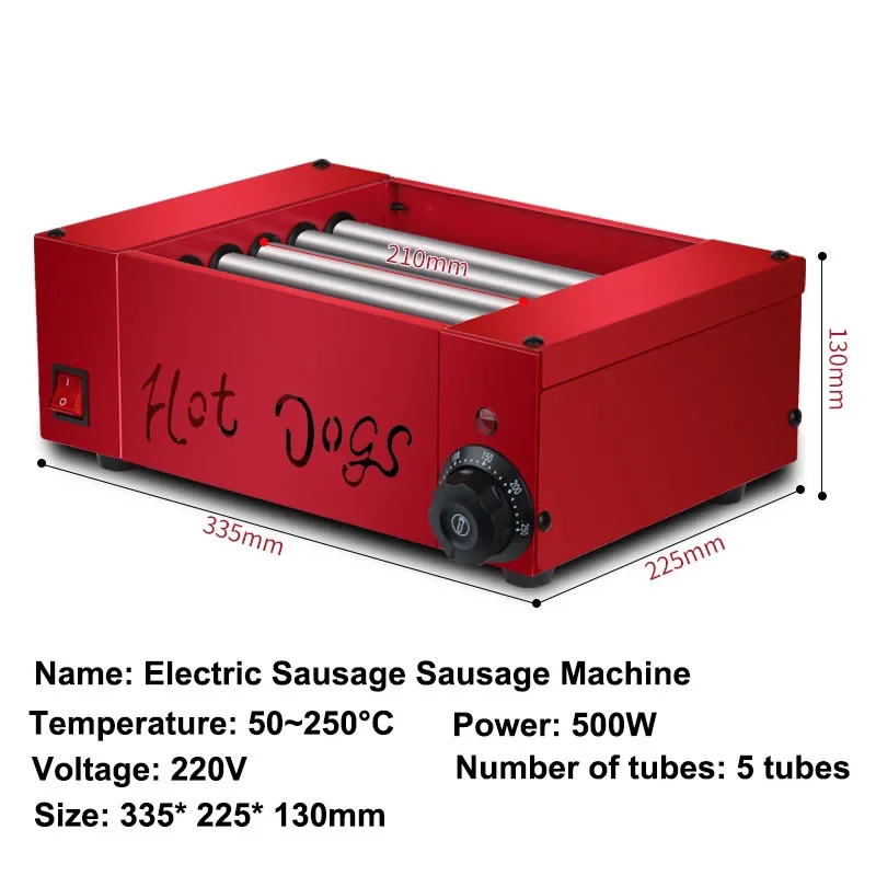 220V maszyna do kiełbasek Hotdog do Hot dogów wałek do kiełbasy podgrzewacz urządzenie do grillowania maszyna do kiełbasy elektryczny