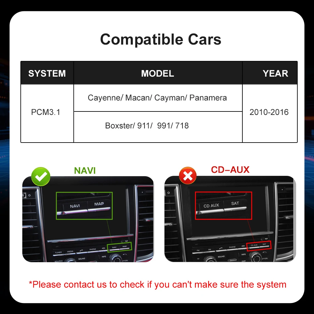 AUTOABC Draadloze CarPlay Android Auto Multimedia AirPlay Decoder Box voor Porsche PCM3.1 Panamera Cayenne Cayman Macan Boxster - afbeelding 1