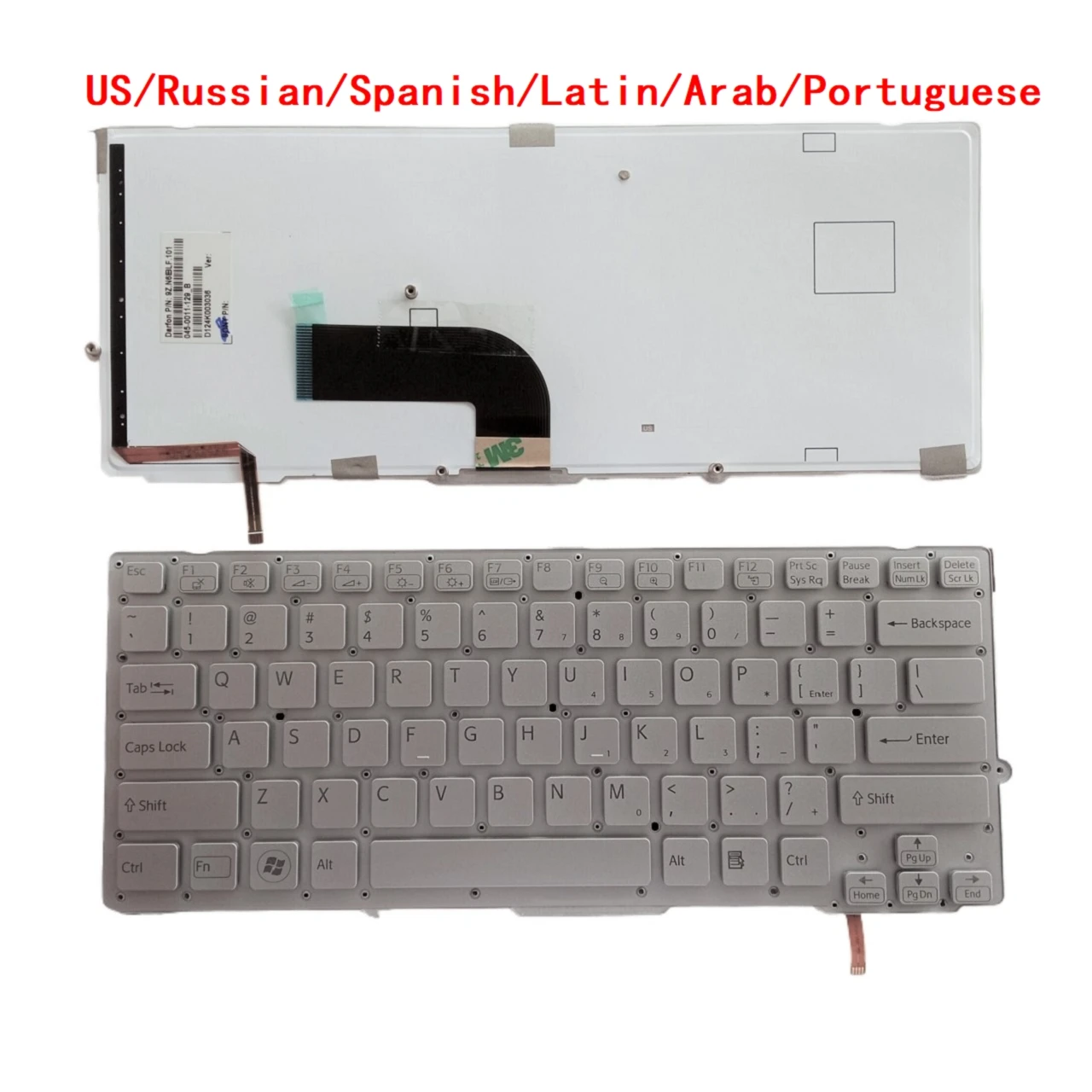 New US Russian Spanish Latin Arab Portuguese Laptop Backlit Keyboard For Sony VPC-SD VPC-SB VPC-SA SA SB SD