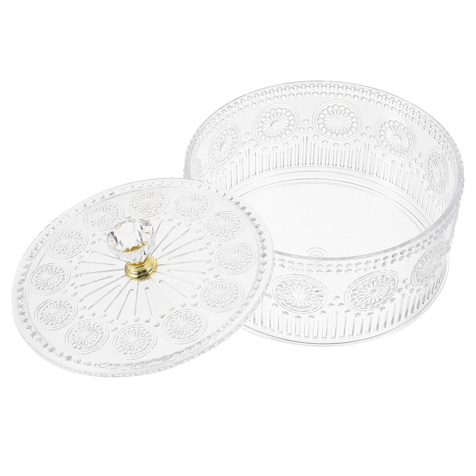 

Exquisite Transparent Jewelry Storage Box Embossed Multi-Functional Desktop Organizer Jewelry Case for Rings Earrings Necklaces