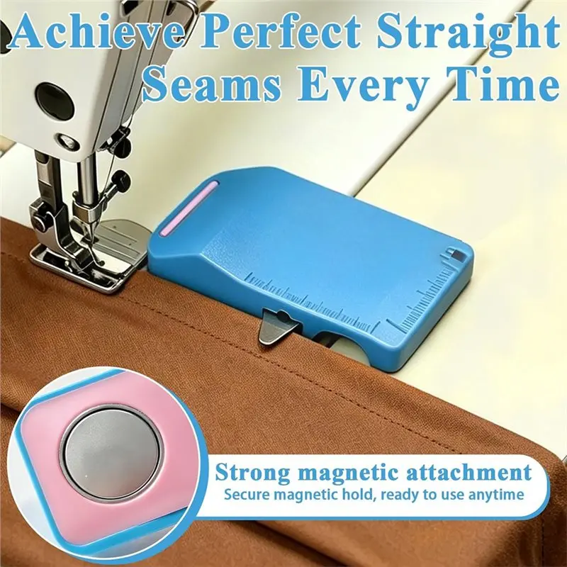 AWAH 4Pcs Magnetic Seam Guide For Sewing Machine Built-In Ruler Scale Seam Ripper Improve Sewing Accuracy