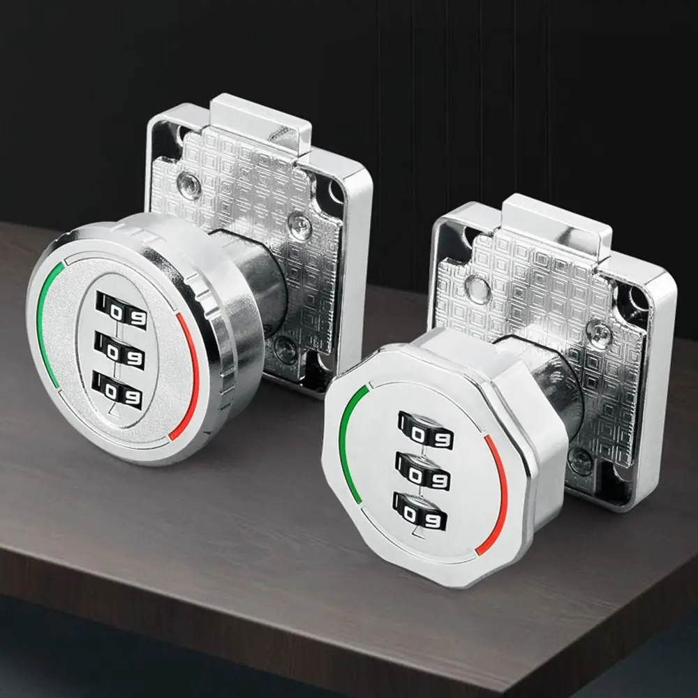 New Zinc Alloy Drawer Combination Lock 3 Digital Code Anti-Theft Password Locker Furniture Hardware Wardrobe Code Lock Cabinet
