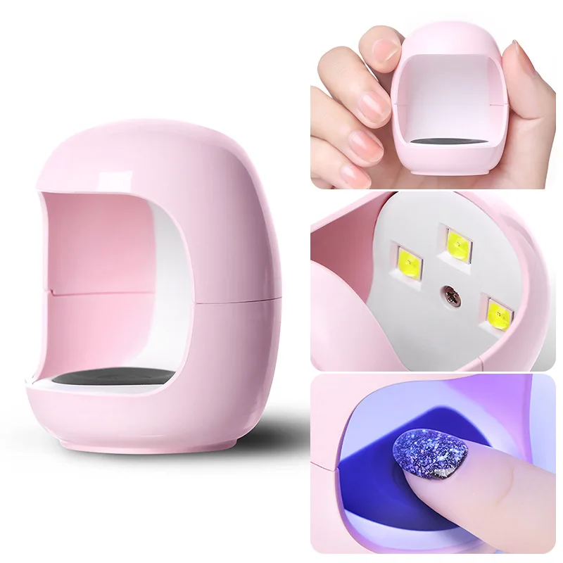 Mini lâmpada Eggshell prego, LED UV Light, portátil secador de unhas do bolso, unha extensão Gel polonês, lâmpada de cozimento, Manicure Art Tool, 3W