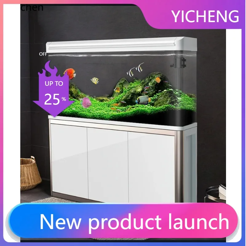 

LYY аквариум бытовой большой, средний и маленький балконный аквариум стеклянный аквариум для гостиной золотая рыбка