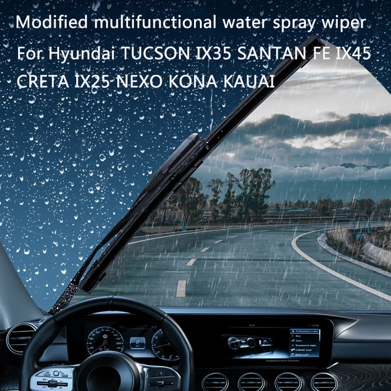 Car Modify Windshield Water Spray Wiper Wet Arm Cleaning Wiper For Hyundai TUCSON IX35 SANTAN FE IX45 CRETA IX25 NEXO KONA KAUAI
