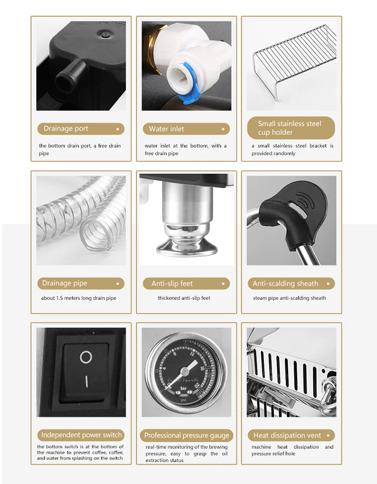 Factory 0% Defectives Professional Stainless Steel 2 Group Dual Boiler Commercial Coffee Espresso Machine With Milk Frother