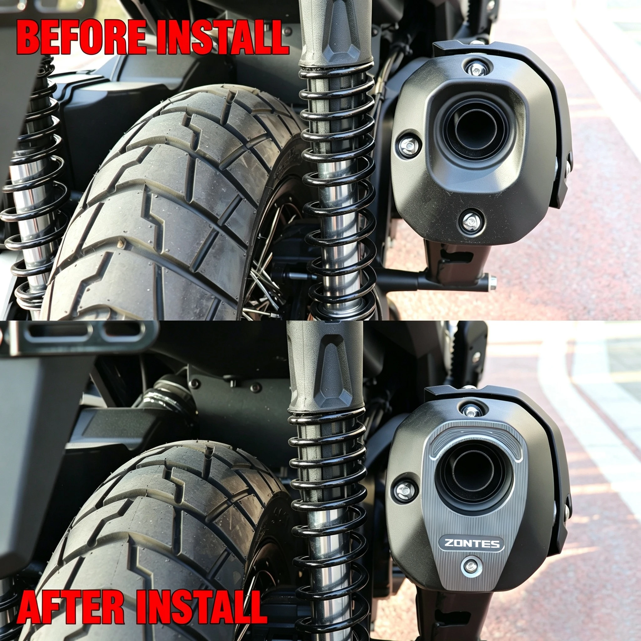 For Zontes New 2026 368G 368M 368K 368D 368E 400G Exhaust Pipe Tip Cover Motorcycle Modified Accessories System Protector