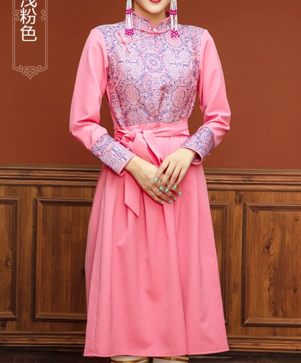 

Chinese Mongolian Woman Dress Spring Short Style Vintage