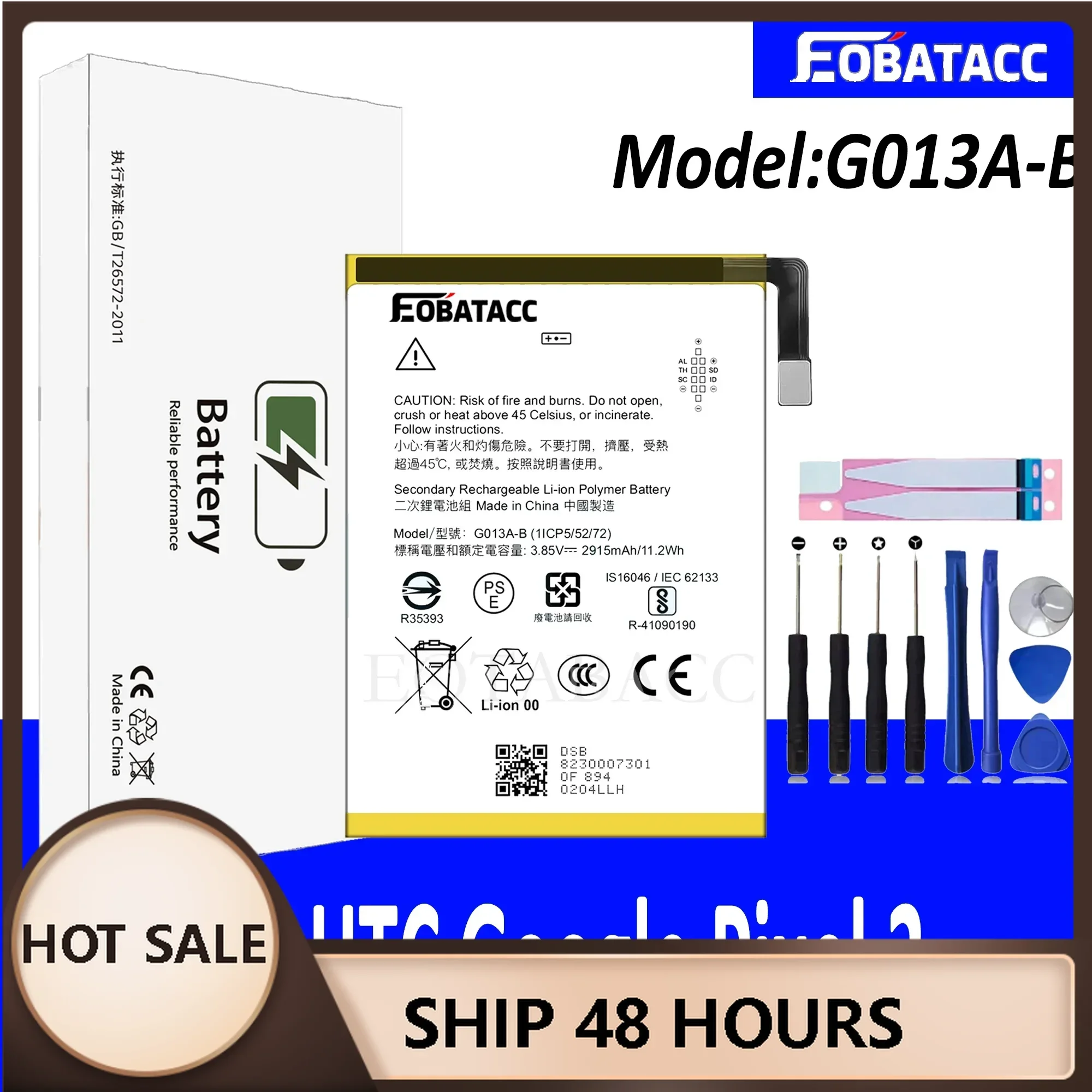 

EOTABACC 100% New Original Battery G013A-B For HTC Google pixel 3 Phone Battery +Tools