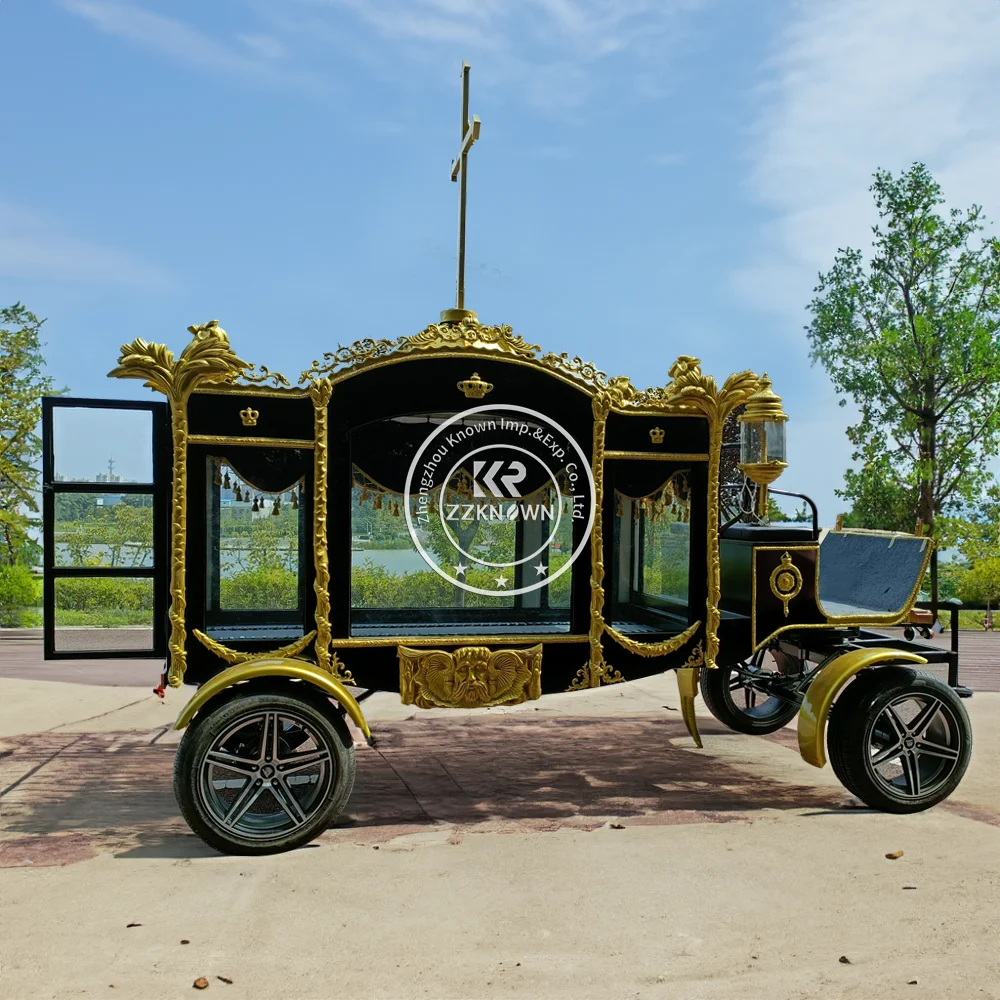 High Quality Hearse Carriage Manufacturers Horse Drawn White Coffin Carriage Victorian Horse Drawn Coffin Wagon Funeral Hearse