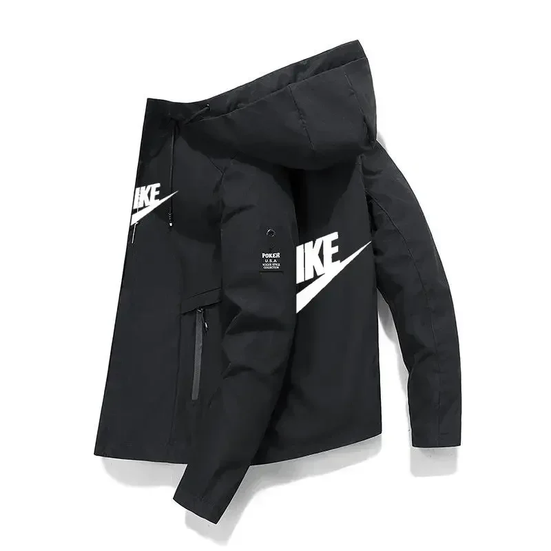 

New Spring Collection: Men's Plus-Size Casual Printed Loose Jacket, Outdoor Windproof and Sunproof Sports Zip-Up Coat
