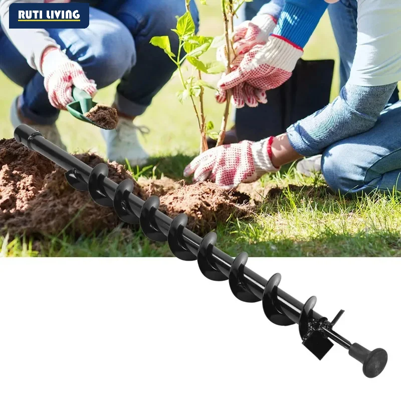Ground Augr Steel Earth Augr Drill Bit Garden Post 60x800mm Single Blade Hole Digger Auger