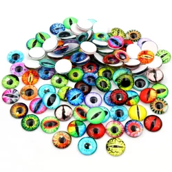 100pcs 50 pairs Dragon Eyes Cat Eye Toys 6mm 8mm 10mm 12mm Handmade Photo Glass Cabochons DIY Making Accessories
