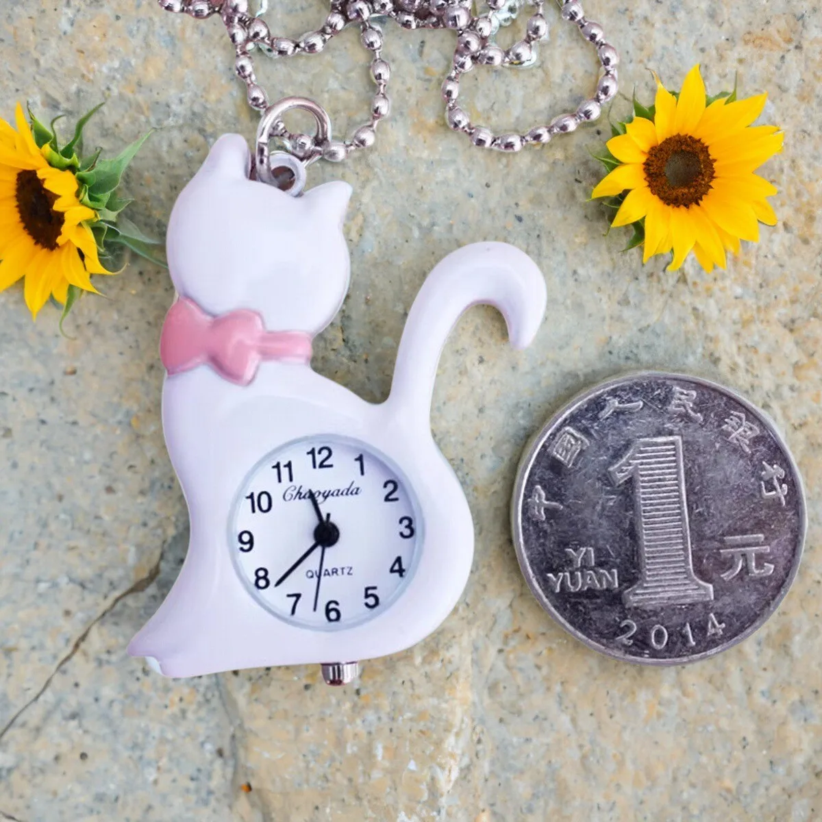 2025 hello Kawaii cat children boys girls quartz pocket watches kids women men Christmas Keychain necklace watches Nurse clock