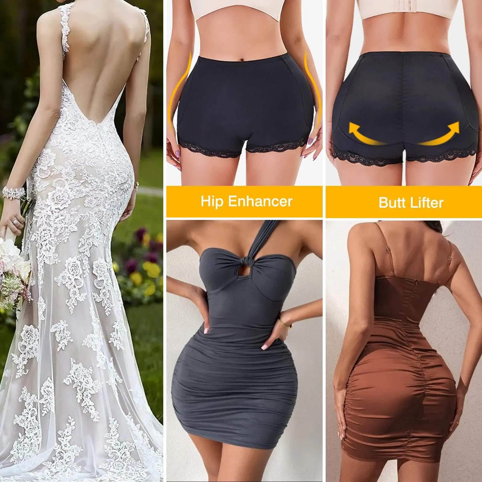 LILVIGOR ملابس داخلية مبطنة للنساء بعقب رافع منصات الغنيمة سلس بعقب محسن سراويل الدانتيل ملابس داخلية بويشورت #6