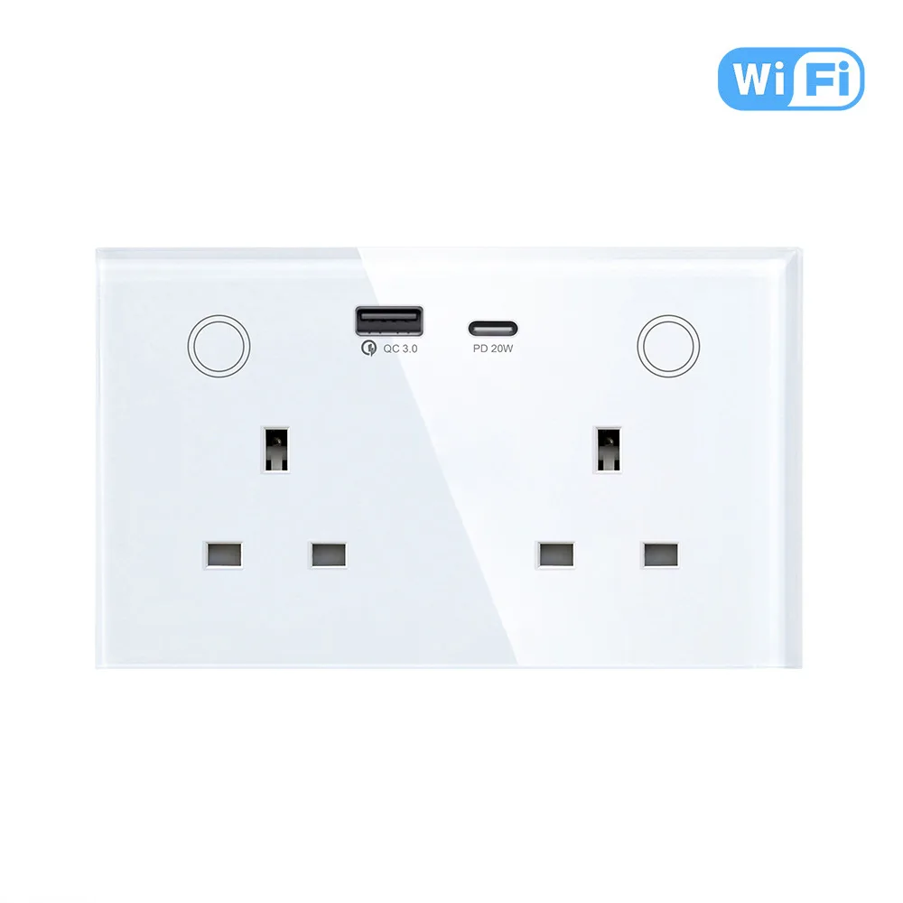 Uk  Standard Smart Socket Wifi Graffiti Socket Electrical Metering 147 Type Wall Socket Zigbee Voice Alexa