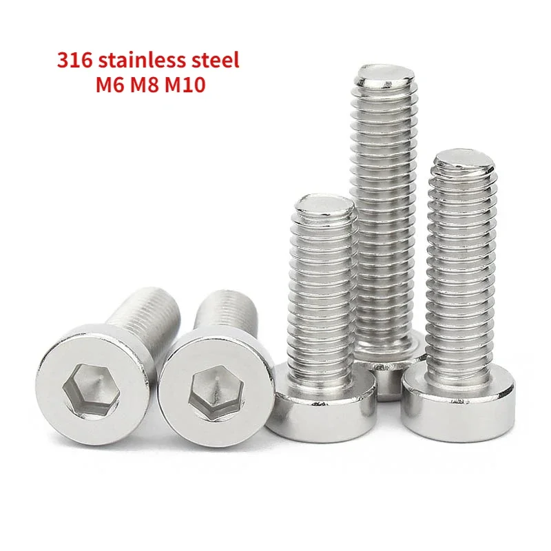 

10/20/50pcs M6 M8 M10 DIN7984 304 Stainless Steel Hexagon Socket Thin Low Short Profile Head Allen Cap Screw Bolt