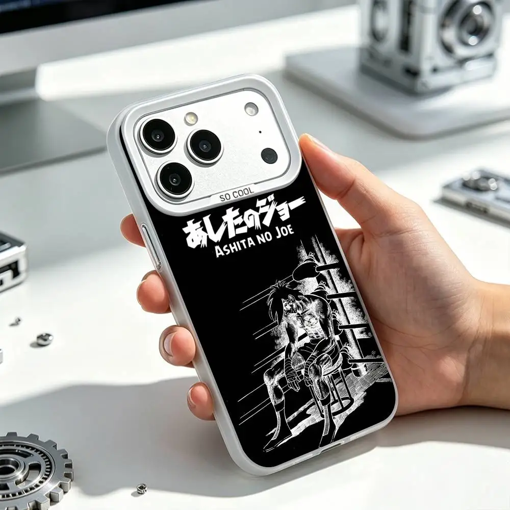 Anime Joe Y-Yabuki Ashitas No J-Joe Phone Case For iPhone 17,16,15,14,13,12 Plus,Pro Max,XS,White Silver Plated Inside Cover
