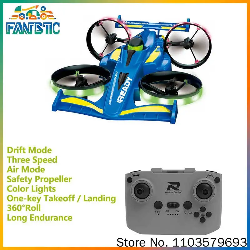 Fx-11 Light-Up Retractable Dual-Mode Flying Car Land Drift Vehicle Stunt Drift Air & Ground Toy