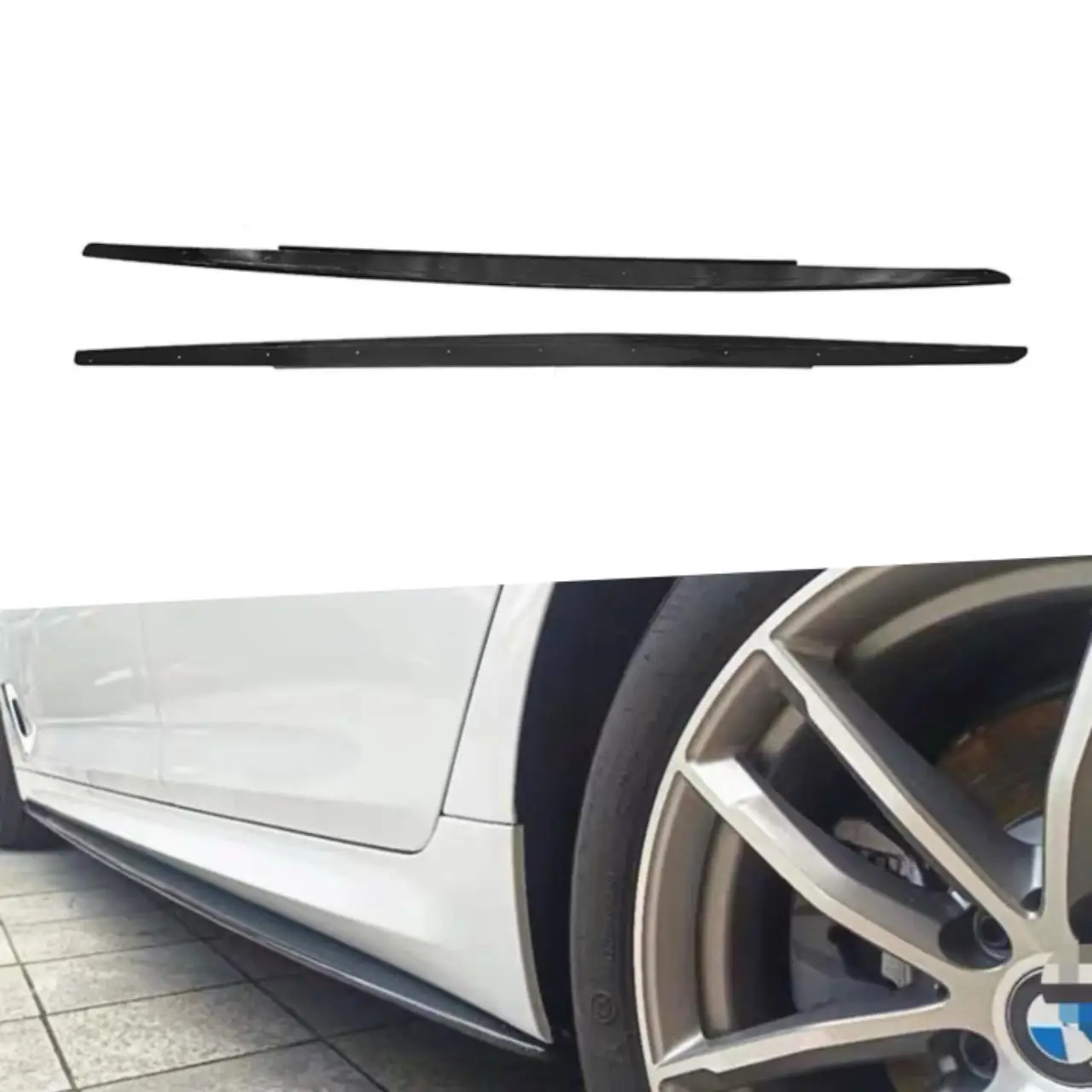 Glossy Black MP Style ABS Side Skirts for BMW 5 Series F10 (2011-2016)