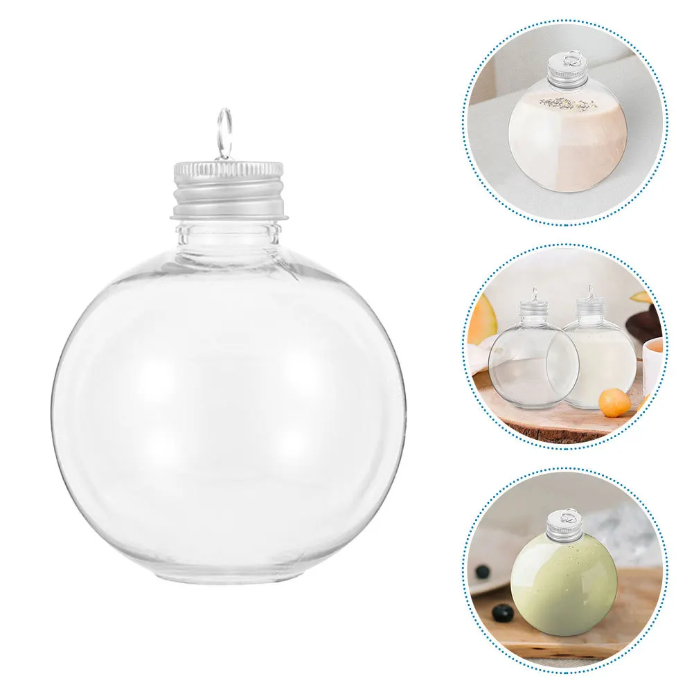 

8Pcs Christmas Ball Wine Bottle Light Bulb Shaped Clear Plastic Containers for Drinks Candy Juice Holiday Decoration Pendant