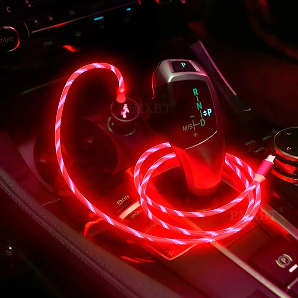 Data Line Luminous LED USB C Wire Type C LED light Glowing Cable Type C Data Cord Charge Wire Mobile Phone Charging Cables